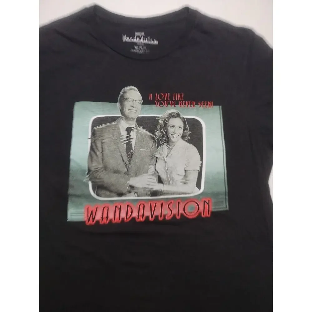 Wanda Vision Black Graphic T-Shirt Adult Size Medium Marvel Studios
